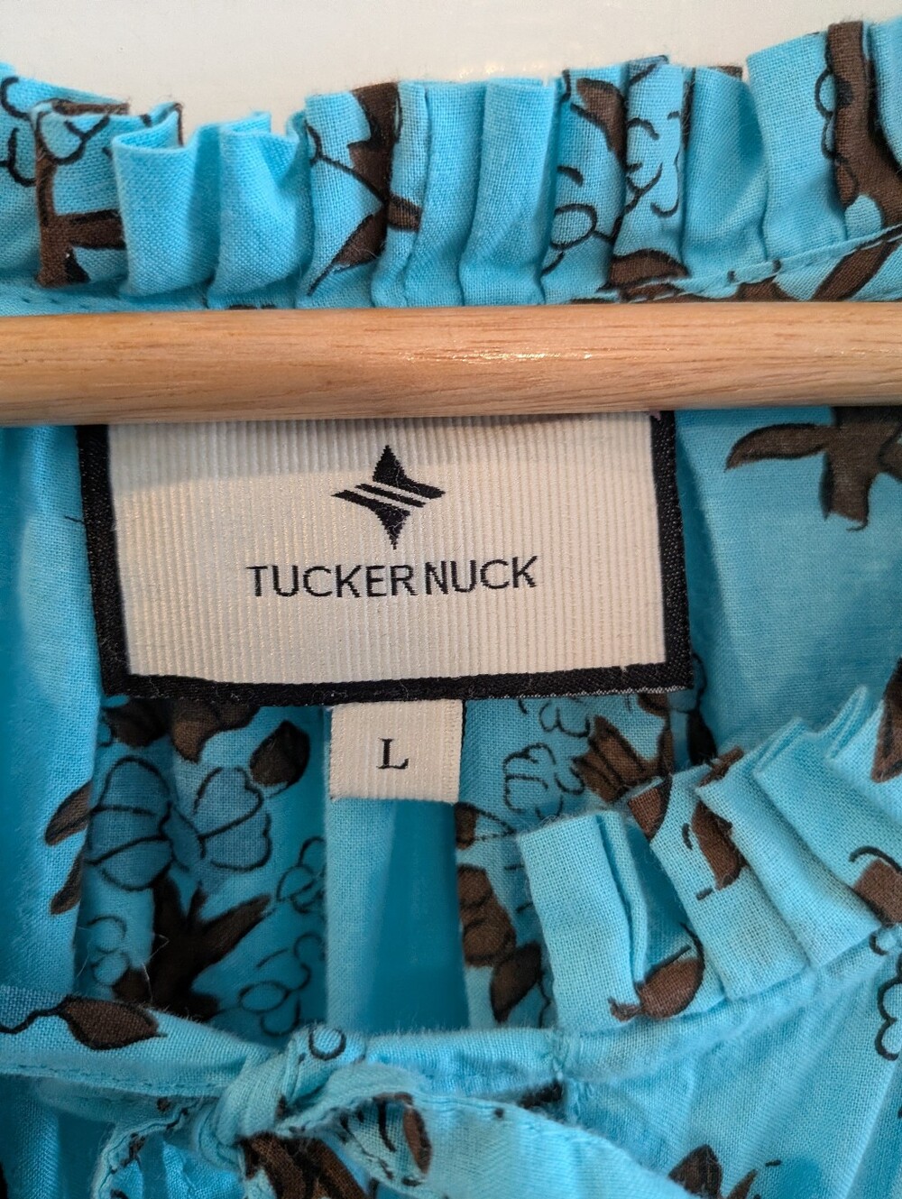 Tuckernuck Tropical Turquoise Bouquet Salty Paloma Caftan Midi Dress Size L - Picture 5 of 16